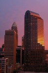 Charlotte, building, skyline, sunset, sunrise